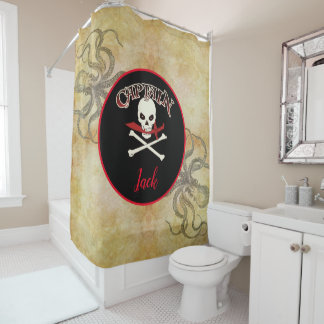 Personalised Jolly Roger (Cutlass) Shower Curtain