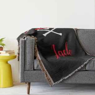 Personalised Jolly Roger (Cutlass) Throw Blanket