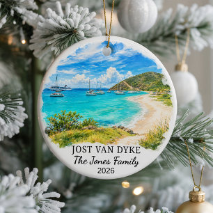 Personalised Jost Van Dyke Ceramic Ornament, Custo Ornament