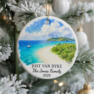 Personalised Jost Van Dyke Ceramic Ornament, Custo Ornament