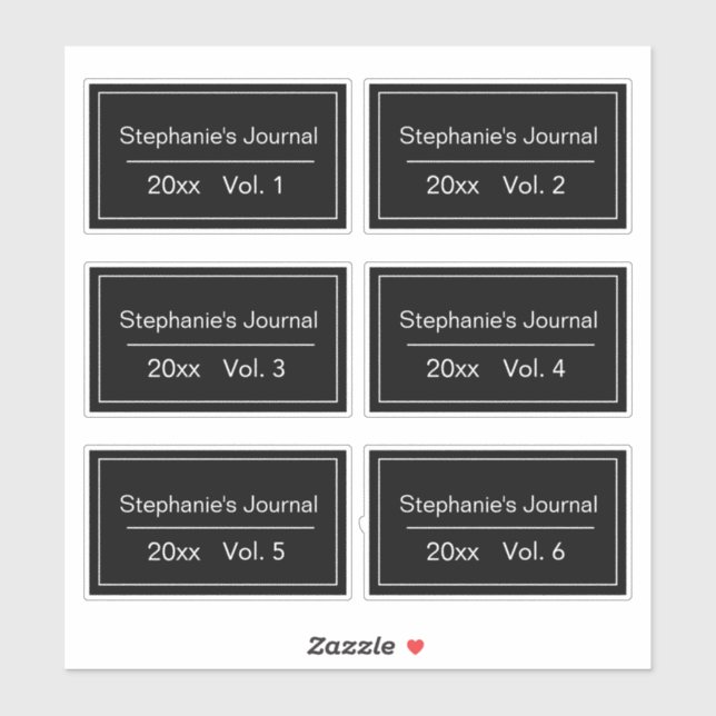 Personalised Journal Sticker Year & Volume  (Sheet)