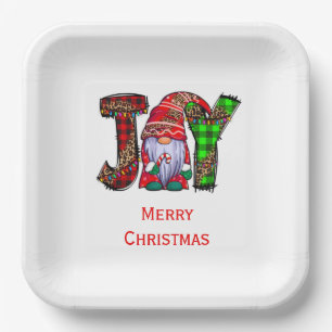 Personalised Joy Gnomes Merry Christmas  Paper Plate