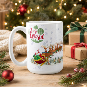 Personalised Joy to the World Christmas Coffee Mug