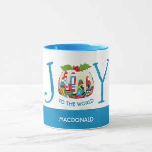 Personalised   JOY TO THE WORLD Flags   Christmas Mug