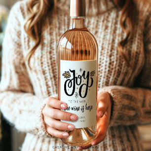Personalised Joy To The World Funny Gift Wine Wine Label