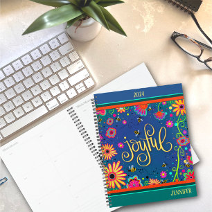 Personalised Joyful Inspiring Bumblebee Floral Planner