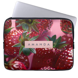 Personalised Juicy Strawberry Bliss Laptop Sleeve