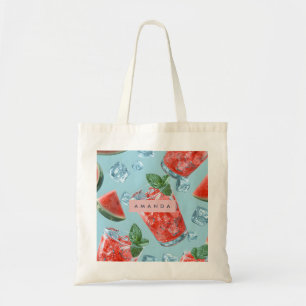 Personalised Juicy Watermelon Mint Sparkle Tote Bag