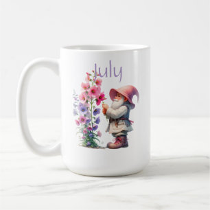 Personalised July Birth Month Garden Gnome Coffee Mug