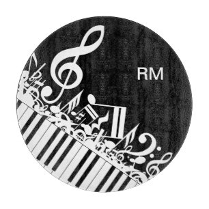 Personalised Jumbled Musical Notes and Piano Keys Cutting Board