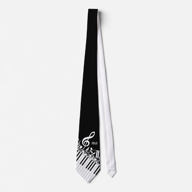 Personalised Jumbled Musical Notes and Piano Keys Tie (Front)