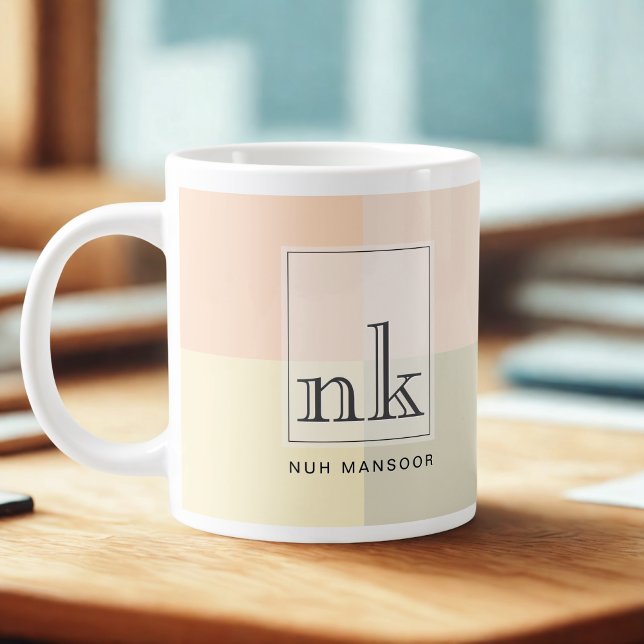 Personalised Jumbo Colour Block Mug | Monogram (Creator Uploaded)