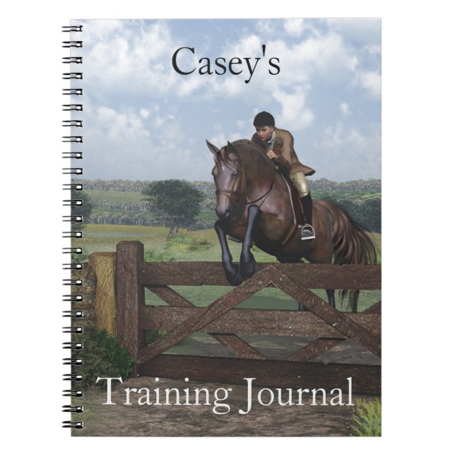 Personalised Jumping Horse Notebook (Front)