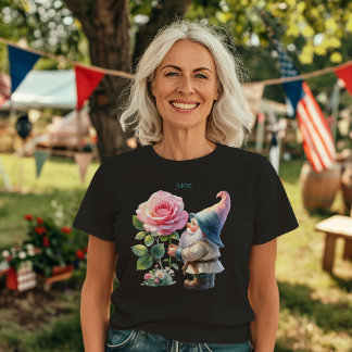 Personalised June Birth Month Garden Gnome Tri-Blend Shirt