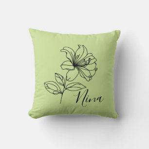 Personalised June Honeysuckle Birth Flower Gift Cushion
