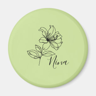 Personalised June Honeysuckle Birth Flower Gift Magnet