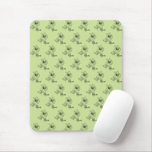 Personalised June Honeysuckle Birth Flower Gift  Mouse Pad