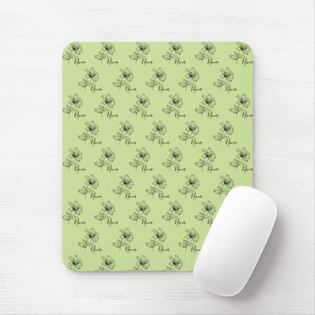 Personalised June Honeysuckle Birth Flower Gift  Mouse Pad (With Mouse)