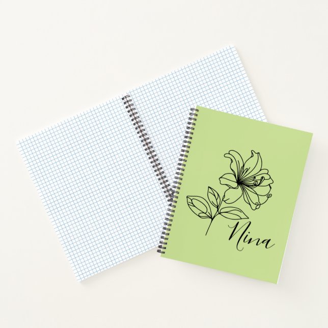 Personalised June Honeysuckle Birth Flower Gift  Notebook (Inside)