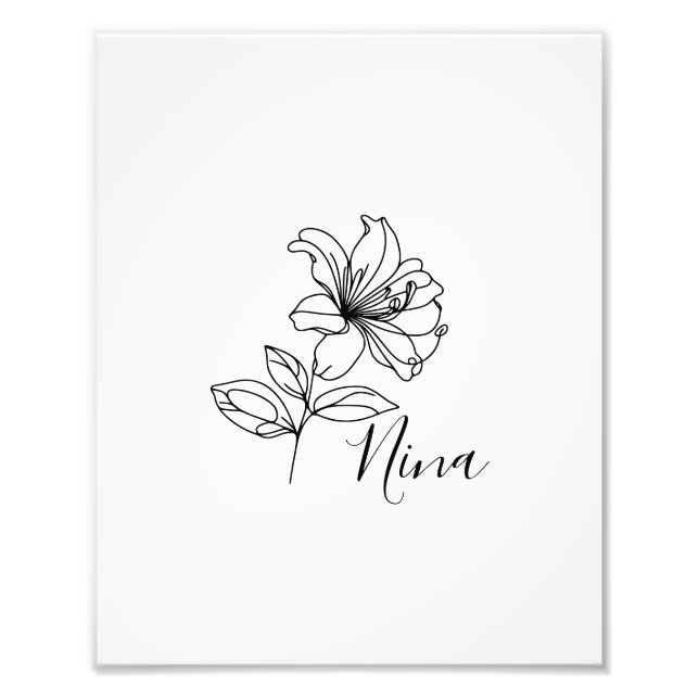 Personalised June Honeysuckle Birth Flower Gift  Photo Print (Front)