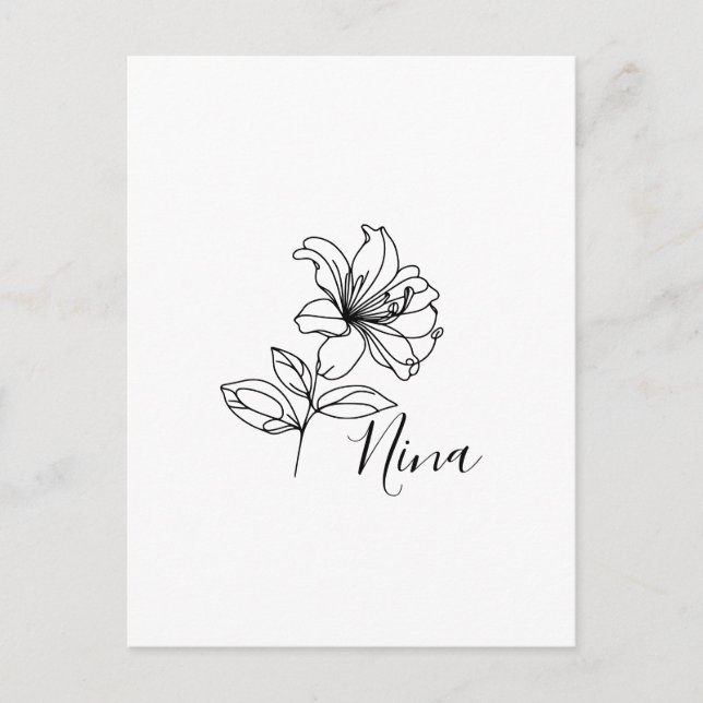 Personalised June Honeysuckle Birth Flower Gift  Postcard (Front)