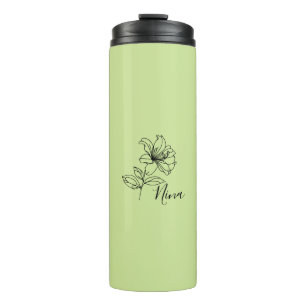 Personalised June Honeysuckle Birth Flower Gift Thermal Tumbler