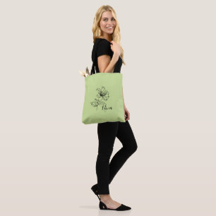 Personalised June Honeysuckle Birth Flower Gift Tote Bag