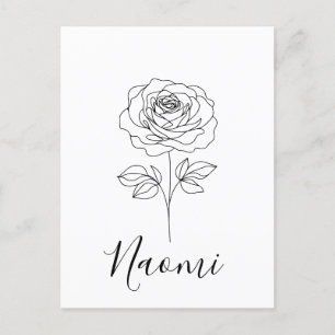 Personalised June Rose Birth Flower Gift for Her Postcard