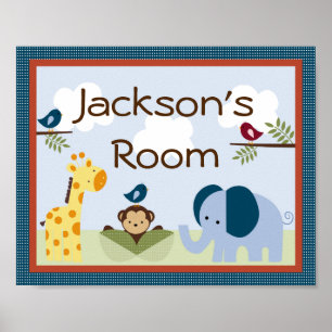 Personalised "Jungle 123 Animals" Poster Art
