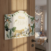 Personalised Jungle Animals Door Sign