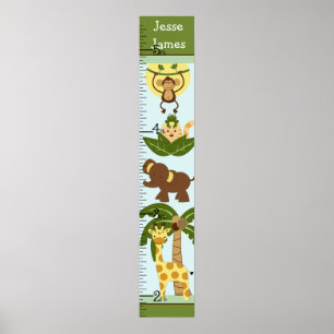 Personalised Jungle Babies Growth Chart/Poster Poster