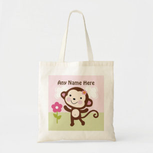 Personalised Jungle Girl Monkey Tote Bag
