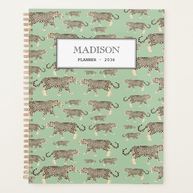 Personalised Jungle Jaguar Animal Pattern Planner (Front)