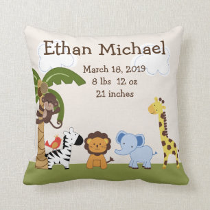 Personalised Jungle Pals Animal Pillow Keepsake