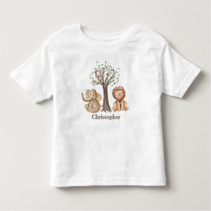 Personalised Jungle Safari Animals Lion Monkey  Toddler T-Shirt