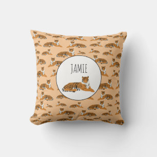 Personalised Jungle Tiger Animal Pattern Cushion