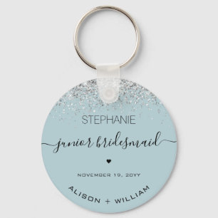 Personalised Junior Bridesmaid Glitter confetti Key Ring