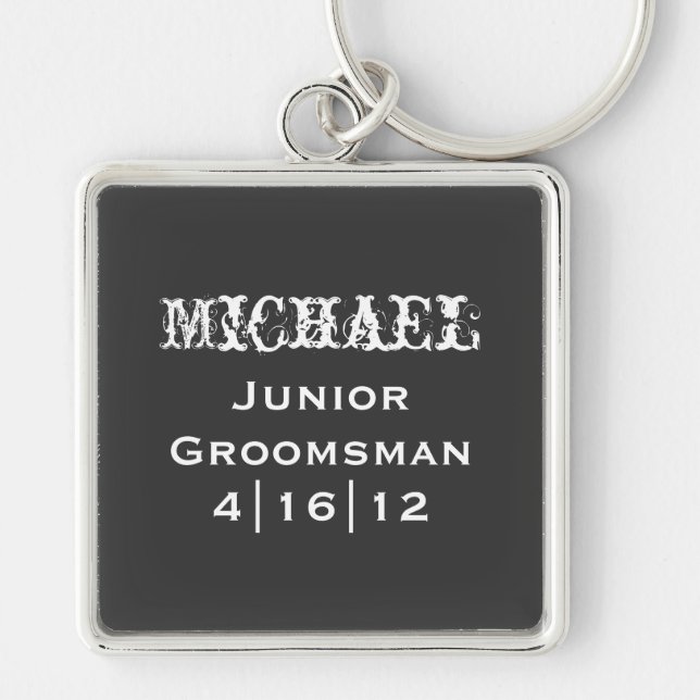 Personalised Junior Groomsman Keychain (Front)