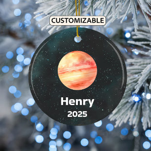 Personalised Jupiter Ornament, Solar System Ceramic Ornament