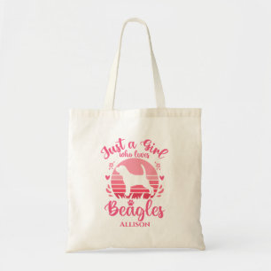 Personalised Just a Girl Who Loves Beagles Tote Bag