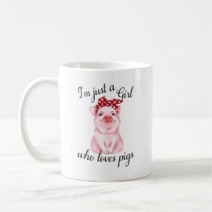 Personalised Just a Girl Who Loves Pigs Coffee Mug