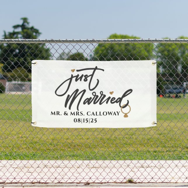 personalised Just Married Car Banner (Insitu)