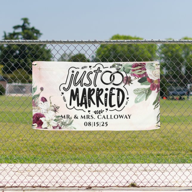 personalised Just Married Car Banner (Insitu)