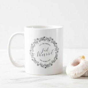 Personalised Just Married Floral Mug