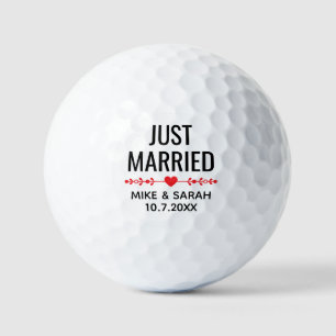 Personalised Just Married Golf Balls Wedding Favou