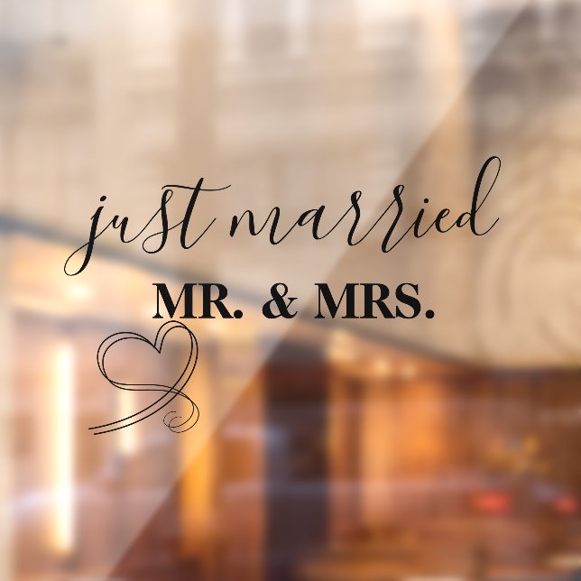 Personalised Just Married Window Cling for Car (Sheet 2)