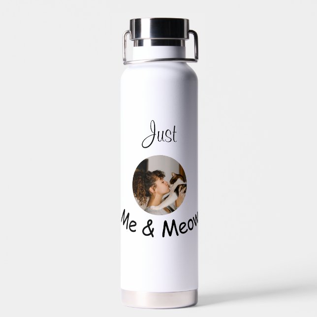 Personalised "Just Me and Meow" Photo Template –  Water Bottle (Back)