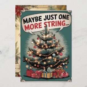 Personalised Just One More String Funny Vintage  Holiday Card