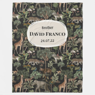 Personalised JW Baptism Gift for brothers - Jungle Fleece Blanket
