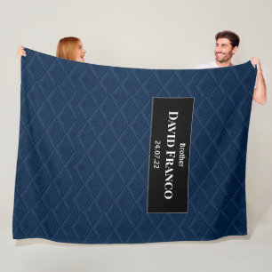 Personalised JW Baptism Gifts for brothers - navy Fleece Blanket